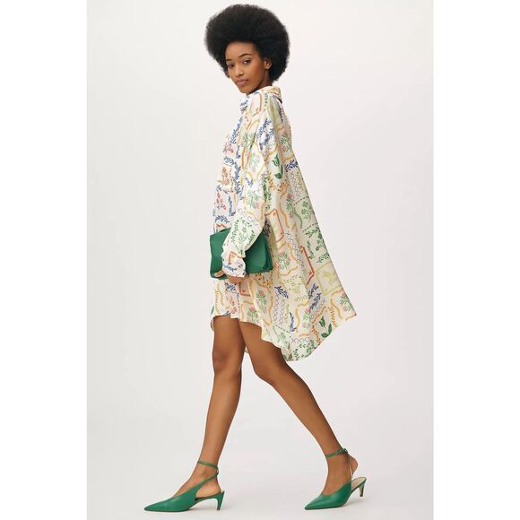 New Anthropologie Corey Lynn Calter Shirt Dress Oversized Printed Mini XL - Picture 3 of 9